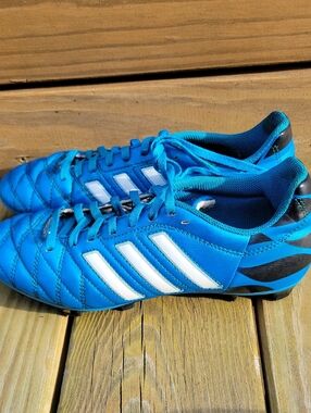 adidas Bright Blue Soccer Cleats with White Stripes